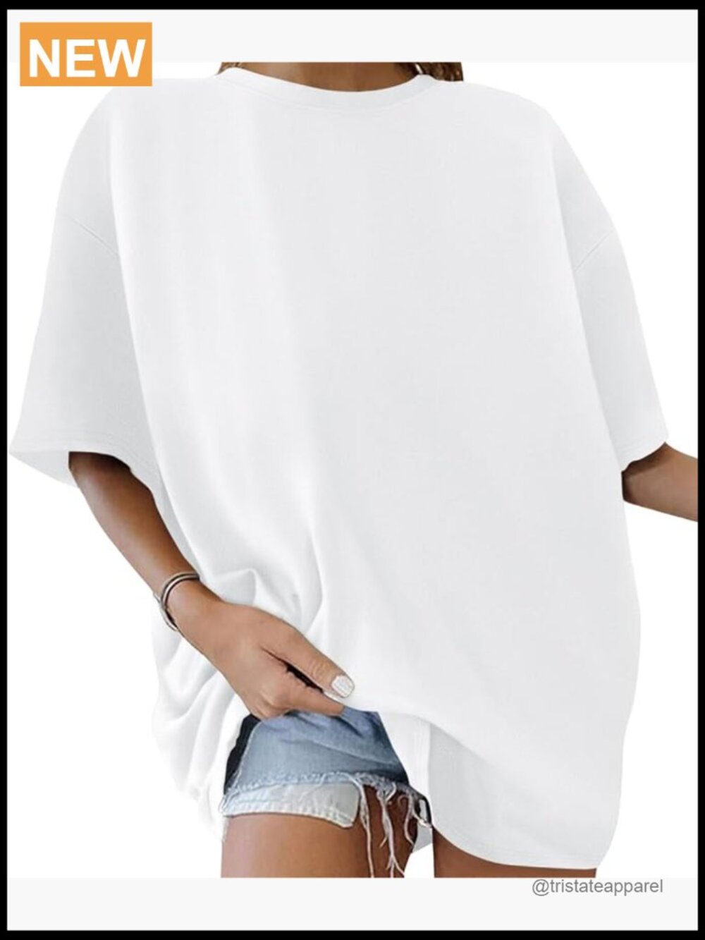 Oversized Cotton Graphic Tee Crew Neck Short Sleeve Casual Top
